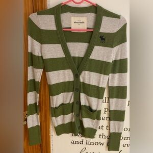 ABERCROMBIE KIDS | Green & Gray | Cardigan | NWOT